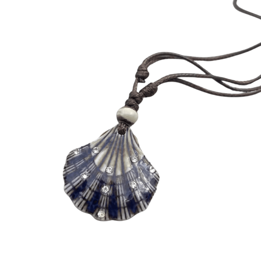 Collier Porcelaine Coquillage Violet