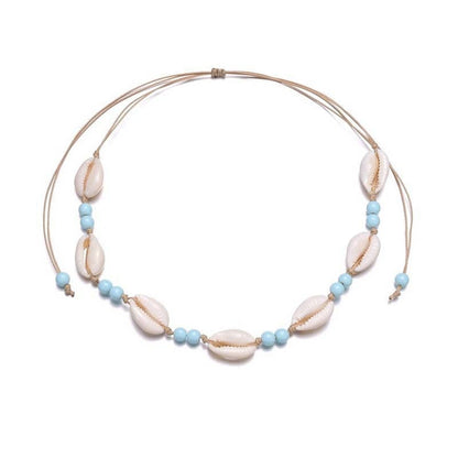 Collier Surfeur Coquillage Bleu
