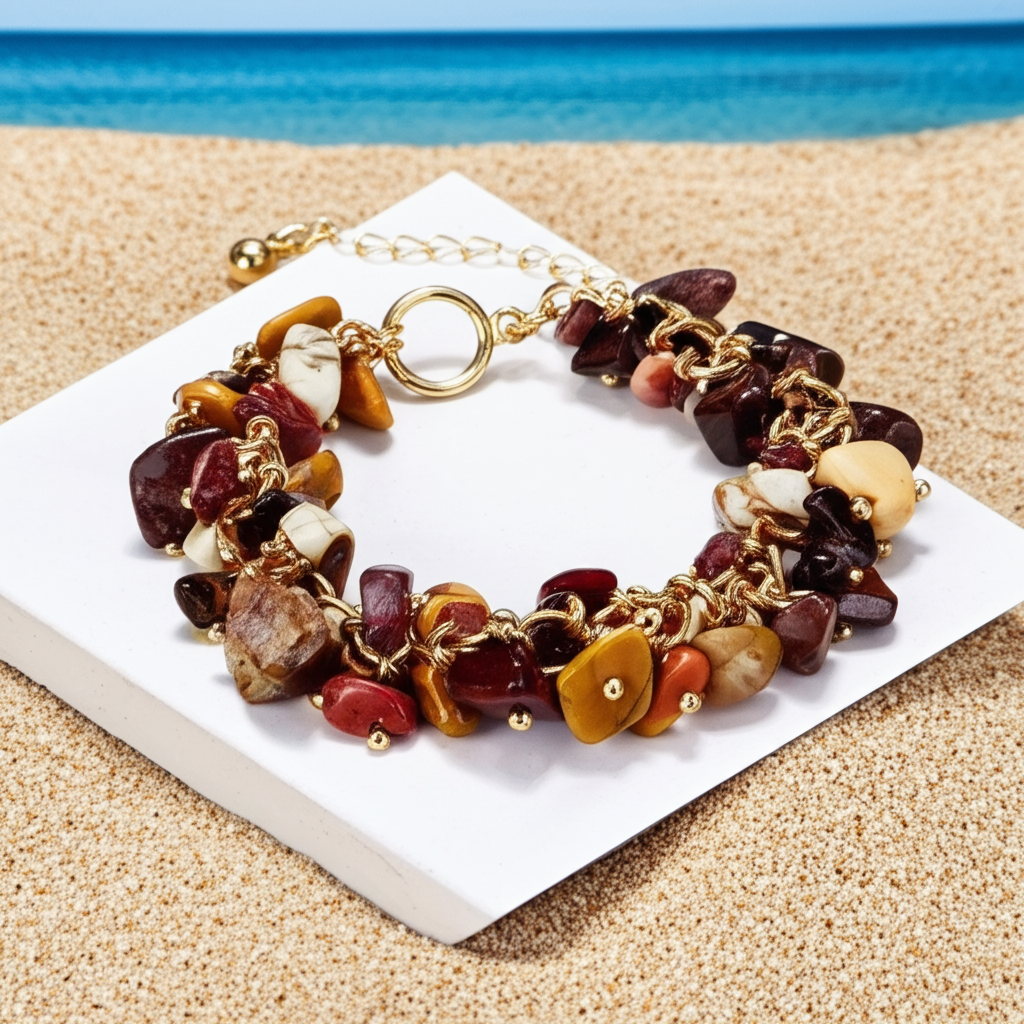 Bracelet Coquillage Pierres Mokaïte
