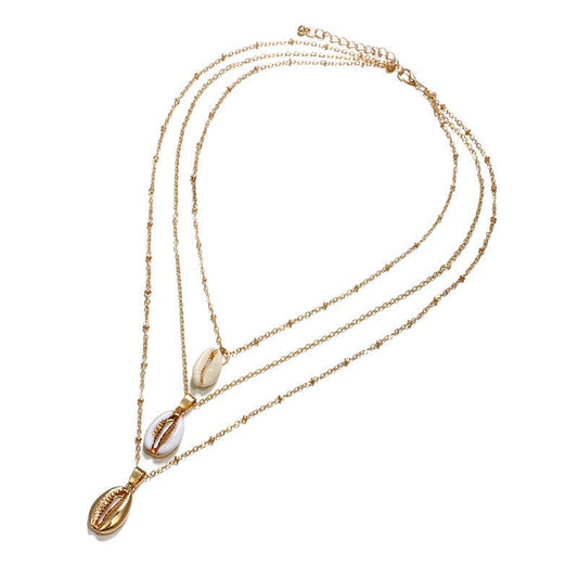 Pendentif Coquillage Triple Rang Cauris